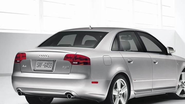 Back Pose Of Audi A4 S-line In Silver